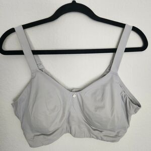 Breezies Womens Padded Gray Bra Adjustable Straps Removable Pads Size 1X